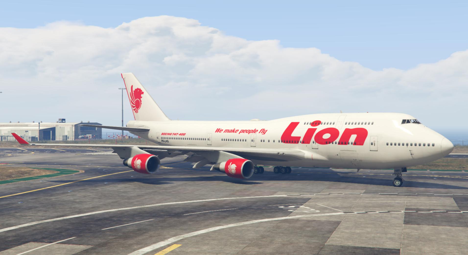 Livery Lion Air Boeing 747 400 PK LHG GTA5 Mods