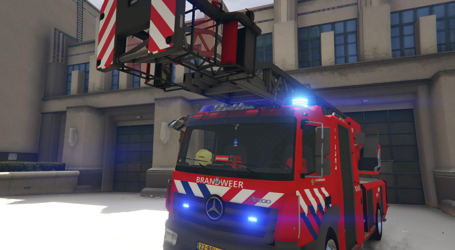 Mb Atego Autoladder Brandweer Nieuwe Lichtbalk Skin Gta Mods