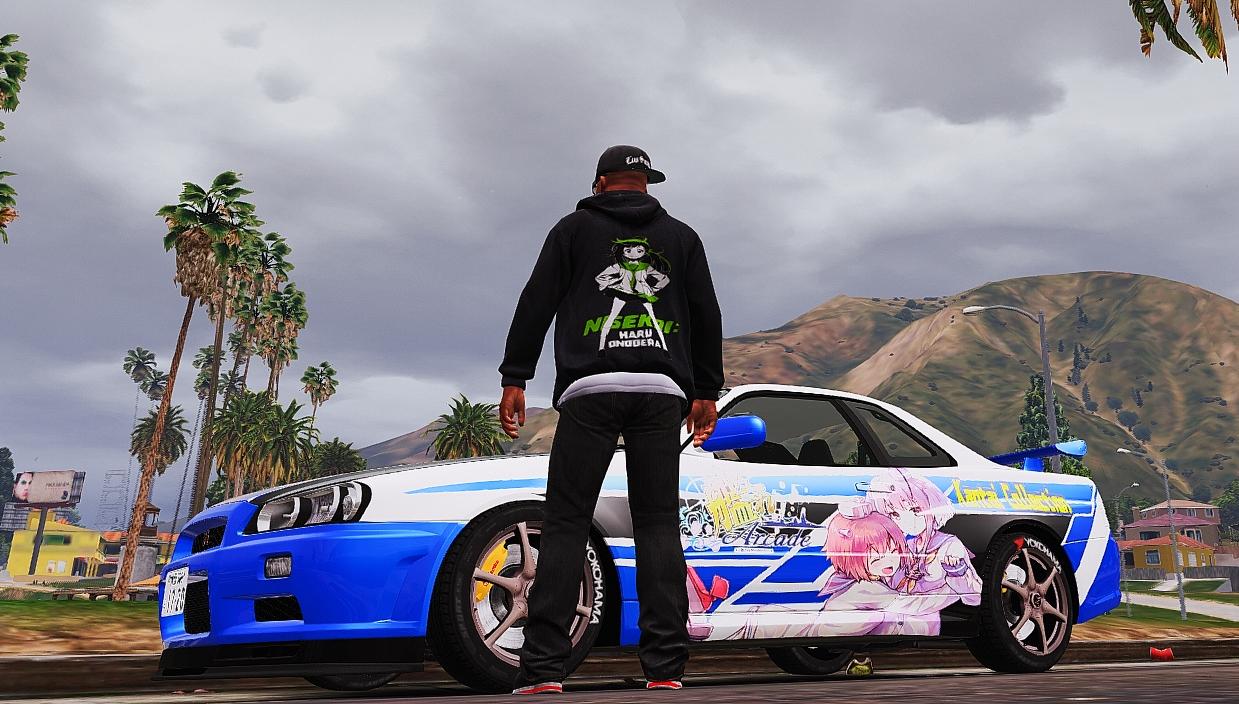 Nissan Skyline Gt R Bnr Itasha Livery Gta Mods