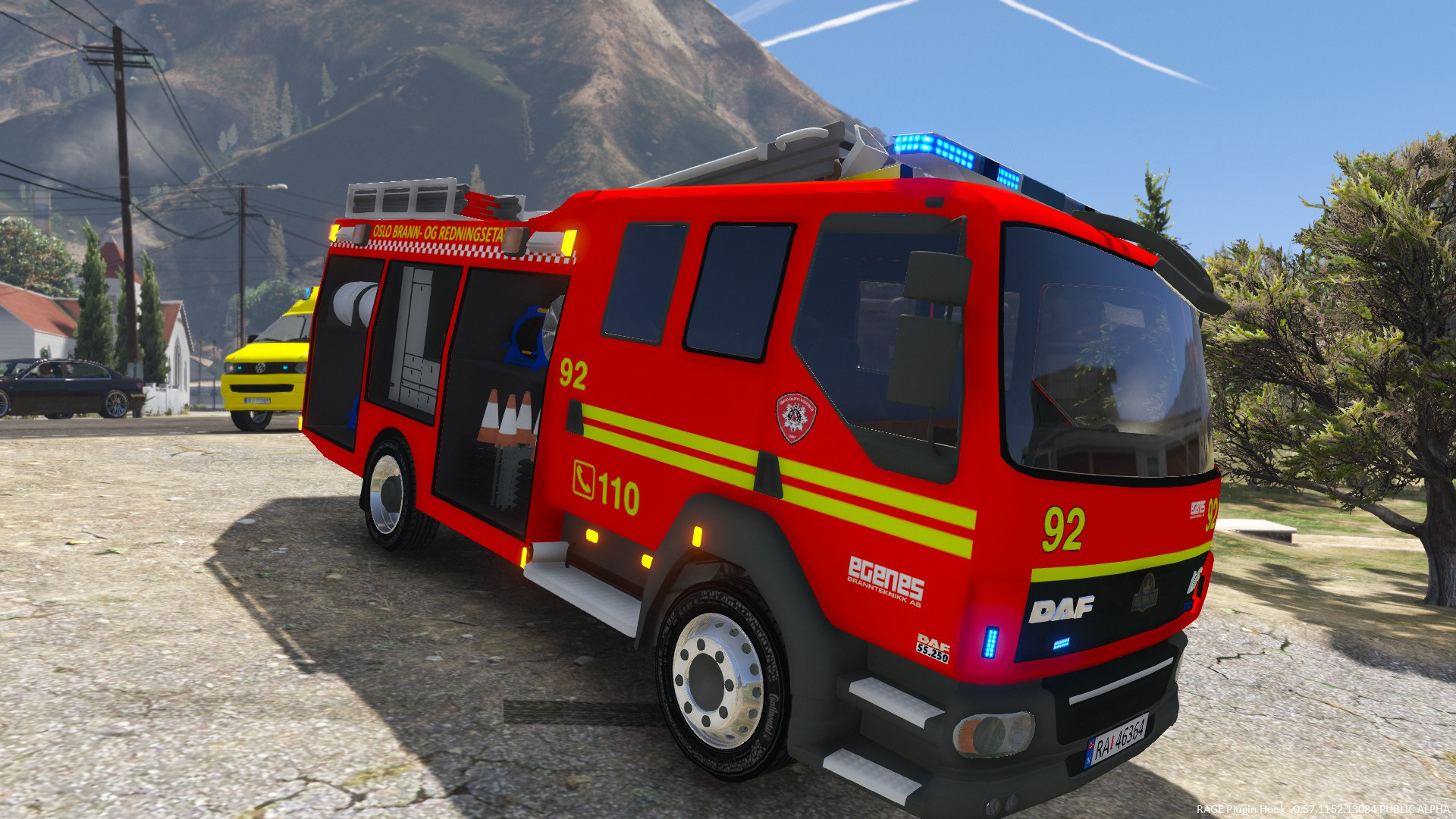 norwegian cbrne fire truck - oslo brann og redningsetat - gta5