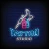 1084e0 tattoo studio neon signs style text free vector