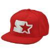 E0b206 starter logo red flat bill snapback hat cap brand sport wear apparel headgear