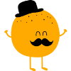 048b4d funny orange with mustache