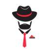 D029bd 81564200 homme inconnu dans un chapeau et une cravate avec un carré de poche gentleman logo dans le style mafie