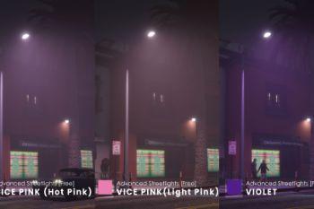 45cb5f 23 24 25 advanced streetlights vice pink (hot pink) vice pink (light pink) and violet