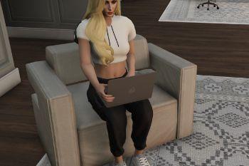 7bb1aa female sitting laptop