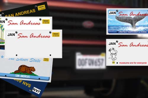 2025 San Andreas License Plate Pack [Replace] 