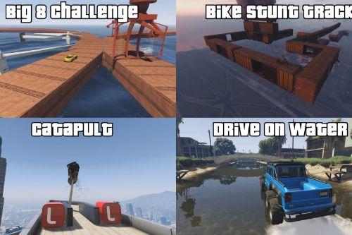 4 Races (Big 8, Bike Stunt Track, Catapult & Drive on Water) [Menyoo]