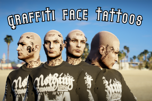 ACAB Graffiti Themed Face + Neck Tattoos / MP Male /Female / SP 