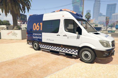 Ambulancia  asistencial 061 Galicia. Rotulacion Antigua