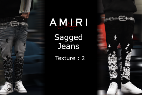 Amiri Sagged Jeans For Franklin & Mp male