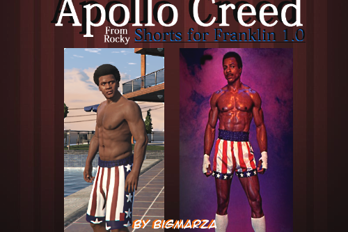 Apollo Creed (Rocky) boxing shorts for Franklin