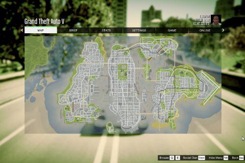 Atlas / Colored Map with Radar for Liberty City V Remix (both locations)