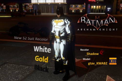 Batman New 52 Suit White - Gold - Black Recolor