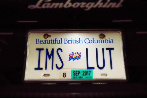 BC, Canada License Plate