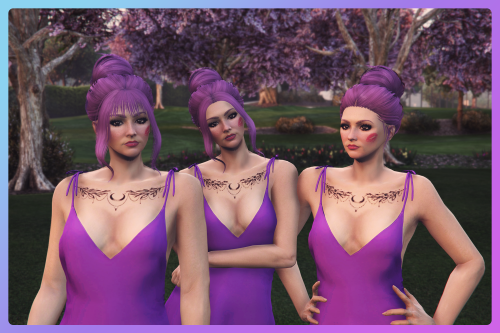 Big messy bun hairstyle pack with 3 fringe variants for MP Female