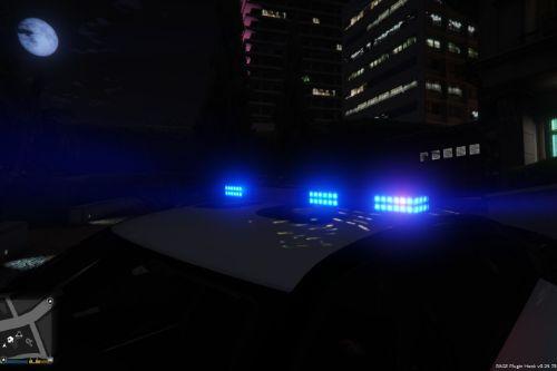 Blue Lightbar and Amber Parking Lamps for Police Stanier, Police Buffalo, and Unmarked Cruiser