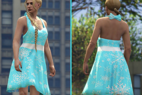 Blue Snowflakes Dress - MP FEMALE