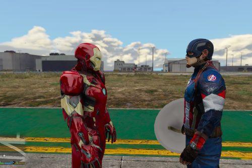 Captain America: Civil War Iron Man Mk.46 Armor + Captain America Ported Head