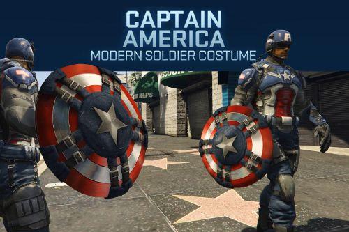 Captain America Modern Soldier + Shield [Add-On Ped]