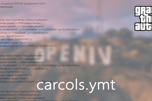 carcols.ymt converted into XML format