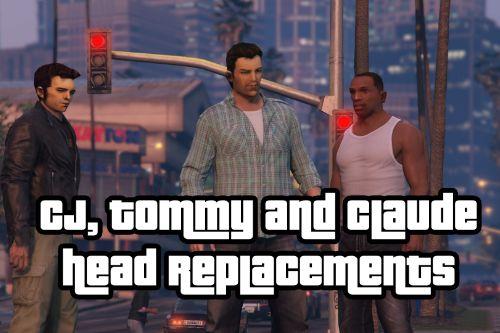 CJ, Tommy Vercetti and Claude Head Replacements