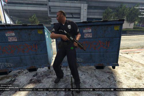 cops with carbine rifle