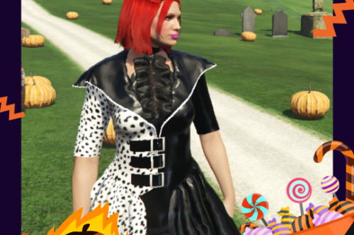 Cruela Devil Halloween Dress for MP Female