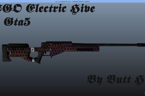CSGO Electric Hive AWP Skin Texture for Sniper Rifle