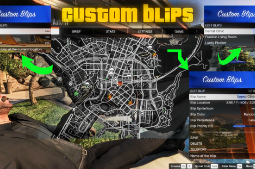 Custom Blips (Save Locations / Co-ordinates on Map)