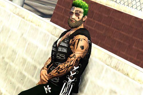 Custom MP Male SUICIDE SQUAD Joker "HAHA" Luagh Arm Sleeve Tattoo PNG 