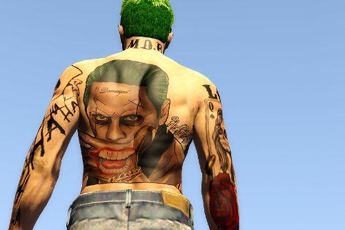 Custom Suicide Squad JOKER Art Tattoo For MP Male Back