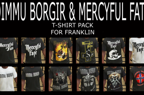 Dimmu Borgir & Mercyful Fate T-Shirt Pack for Franklin (12 Shirts)