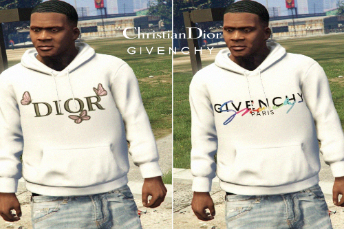 Dior & Givenchy White Hoodie for Franklin