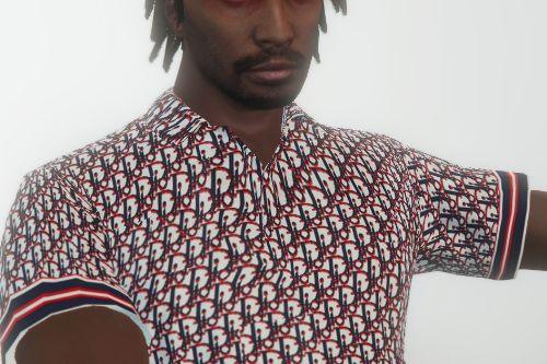 Dior Short Sleeve Oblique Logo Shirt For MP Male