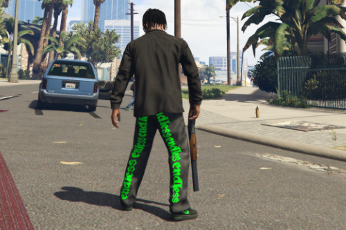 Endless x VLONE Black/Green Leather Pants for Franklin