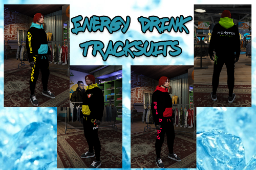 Energy Drink Inspired Tracksuits with Hoody and Bottoms MP Male