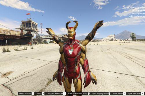EVIL IRON MAN 6 ARMS HORNS [Add-On Ped]