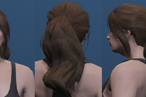 Long Bun Hair Custom Haircut For Mp Female Sp Fivem Gta5 8505