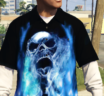 Blue Fire Skull Shirt for Franklin