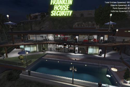 Franklin House High Security With Vehicles [Menyoo] 