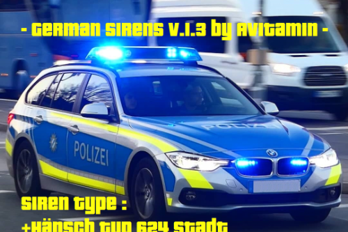 German Police Sirens : ( Pintsch Bamag KSR 350 Stadt) & ( Hänsch Typ 624 Stadt )