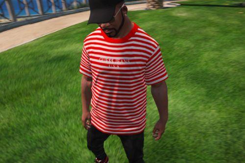 Guess X Asap Rocky Red Stripes T Shirt
