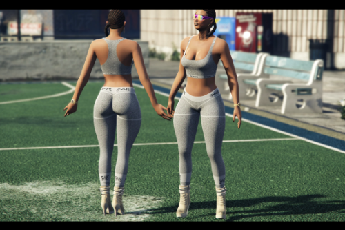 Gym Mp Female Ped + Gym Outfit Leggings&Top Full Body Mod