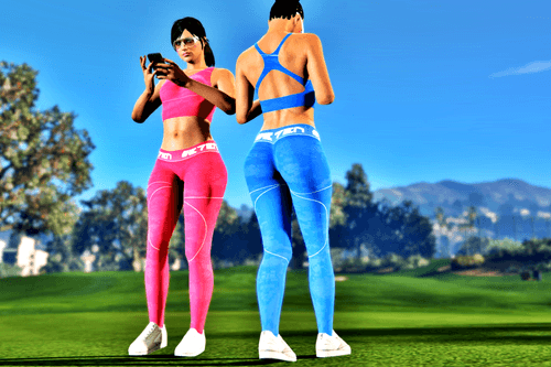Gymnastic Mp Female Ped + Sporty Outfit Leggings & Top Full Body Mod Working Breast Physics