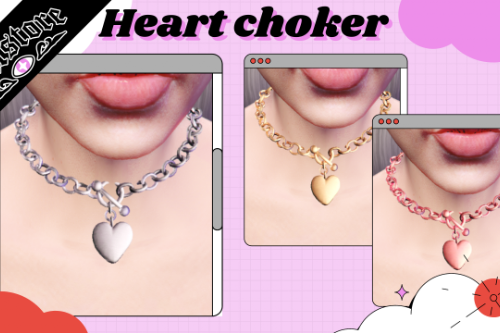Heart Chain Choker Necklace For MP Female 