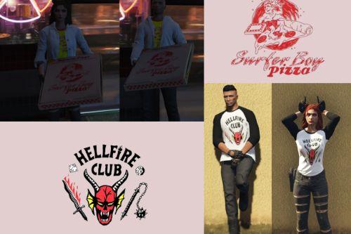 Stranger Things Hellfire & Surferboy Pizza shirt + undershirt for MP Female / Male [SP/ FiveM]