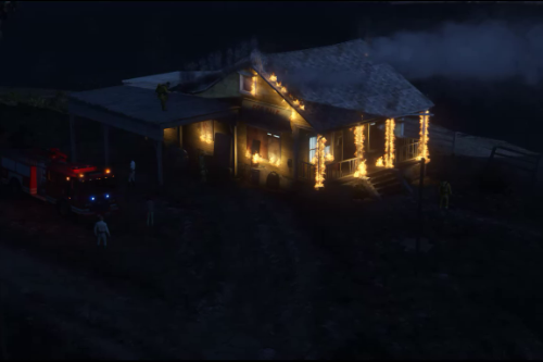 House on fire near San Chainski Mountain Range [Menyoo / Map Editor]