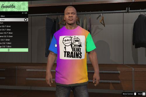 "I like trains" T-shirt for Franklin