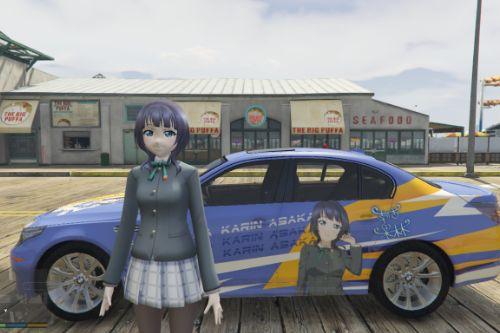 Karin Asaka Love Live Nijigasaki School Ido Club Itasha (痛車/痛车) for BMW M5 E60 2009